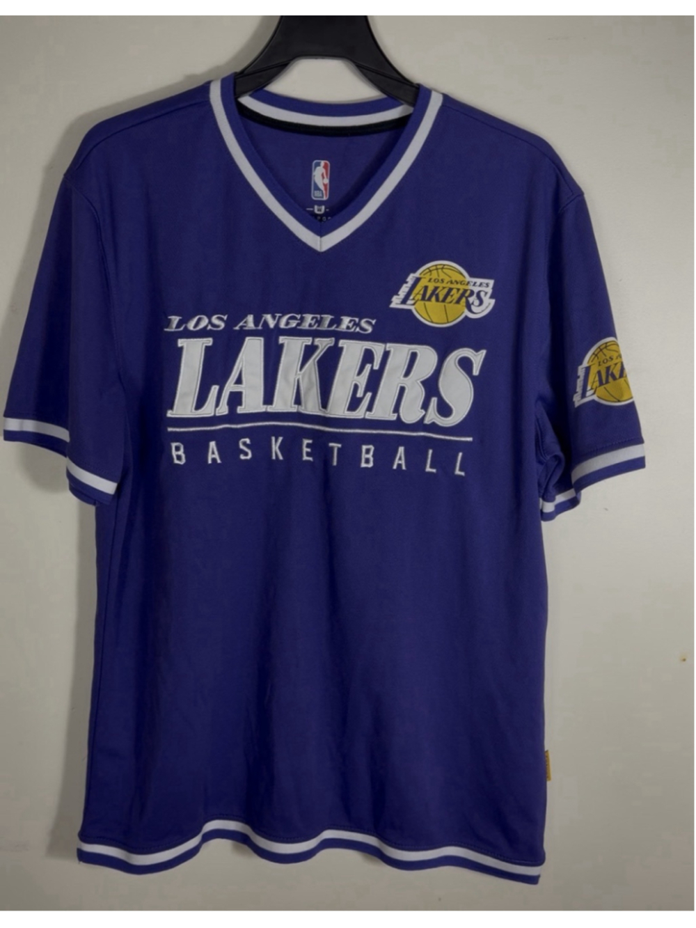 LA Lakers Men’s large NBA UNK Shooting Training Jersey Shirt Purple Los Angeles